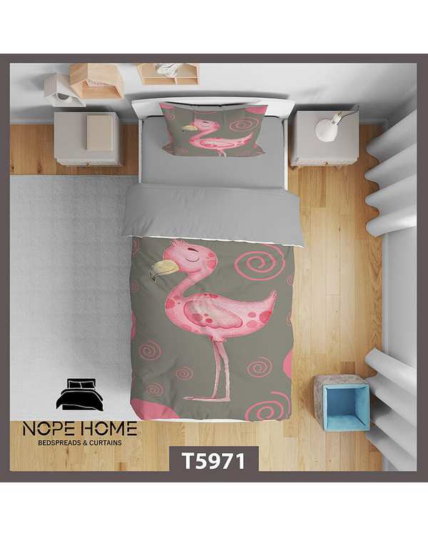 سرویس لحاف روتختی کودک یک نفره 5 تکه نوپه هوم Nopehome طرح فلامینگو کد T5971