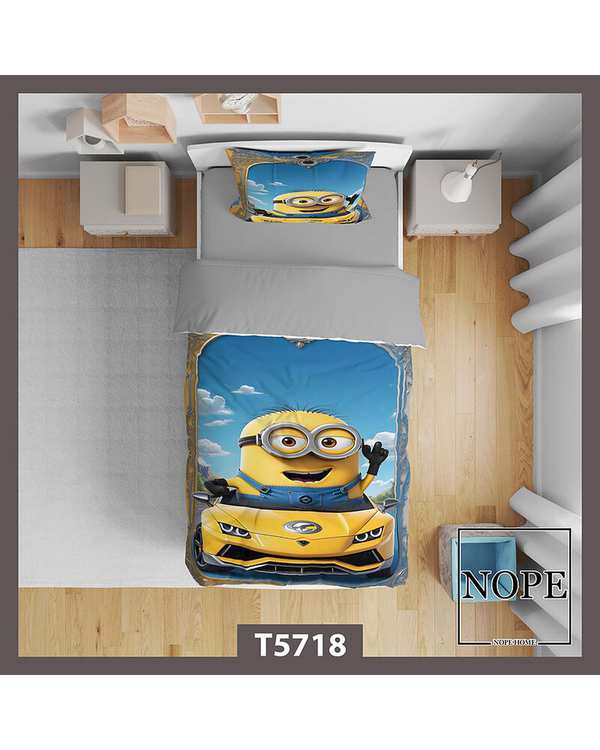 سرویس لحاف روتختی کودک یک نفره 5 تکه نوپه هوم Nopehome طرح مینیون ها کد T5718