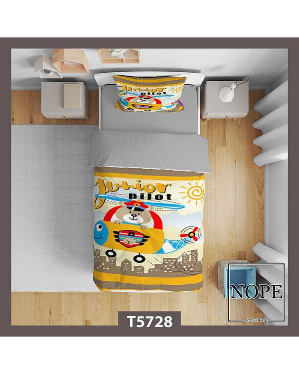 سرویس لحاف روتختی کودک یک نفره 5 تکه نوپه هوم Nopehome طرح کارتونی کد T5728