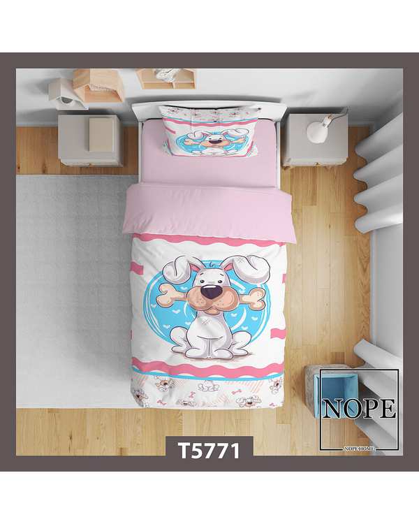 سرویس لحاف روتختی کودک یک نفره 5 تکه نوپه هوم Nopehome طرح سگ کد T5771