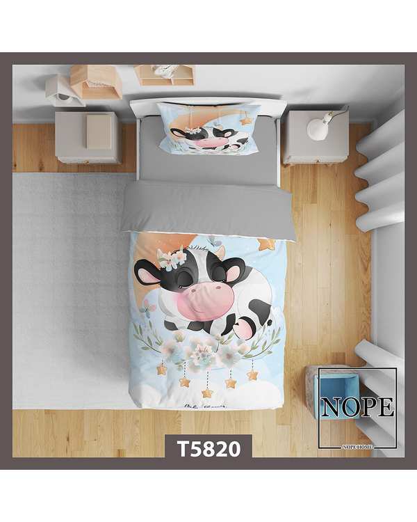 سرویس لحاف روتختی کودک یک نفره 5 تکه نوپه هوم Nopehome طرح گاو کد T5820