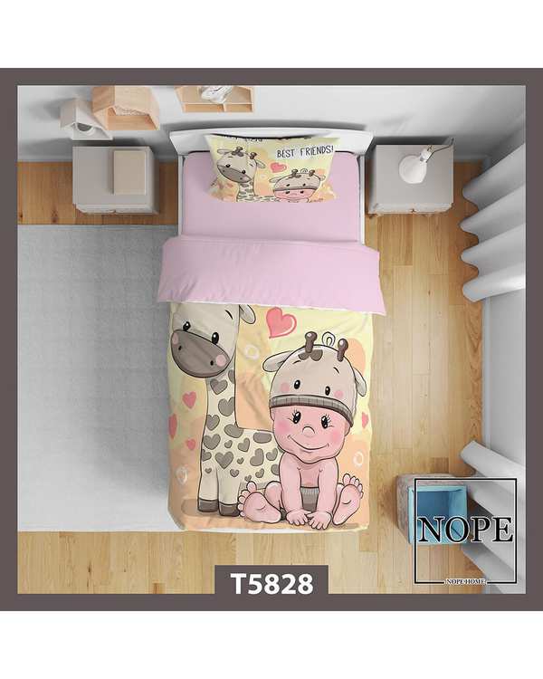 سرویس لحاف روتختی کودک یک نفره 5 تکه نوپه هوم Nopehome طرح بچگانه جغد کد T5828