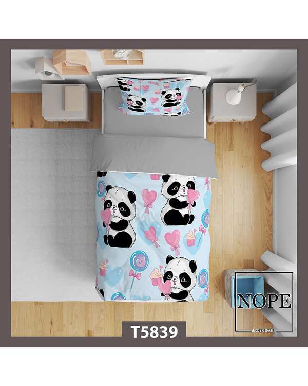 سرویس لحاف روتختی کودک یک نفره 5 تکه نوپه هوم Nopehome طرح پاندا کد T5839
