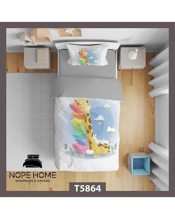 سرویس لحاف روتختی کودک یک نفره 5 تکه نوپه هوم Nopehome طرح زرافه کد T5864