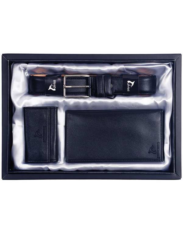 ست هدیه چرم مردانه مشکی چرم بارز Charm Barez کد DS1.newBOX