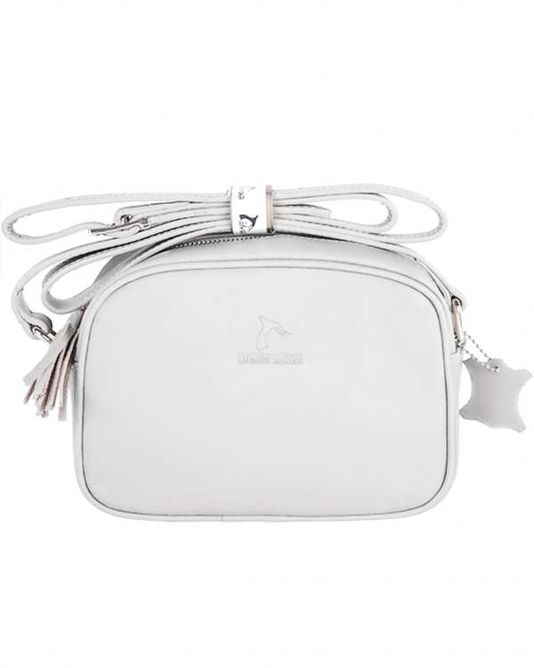 کیف چرم زنانه رودوشی سفید چرم بارز Charm Barez مدل DG80