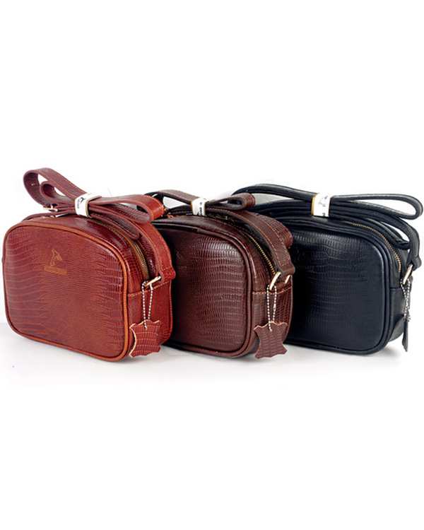 کیف چرم زنانه رودوشی عسلی چرم بارز Charm Barez مدل DG80.LIZARD - تصویر 4