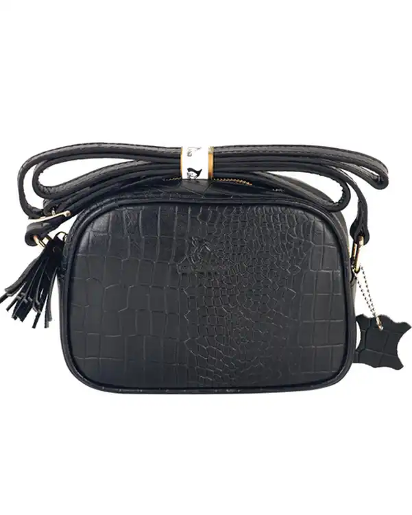 کیف چرم زنانه رودوشی مشکی چرم بارز Charm Barez مدل DG80.PRIMA