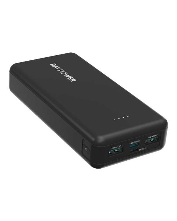 پاور بانک مشکی راوپاور ravpower مدل RP-PB1216 ظرفیت 20000 میلی آمپر