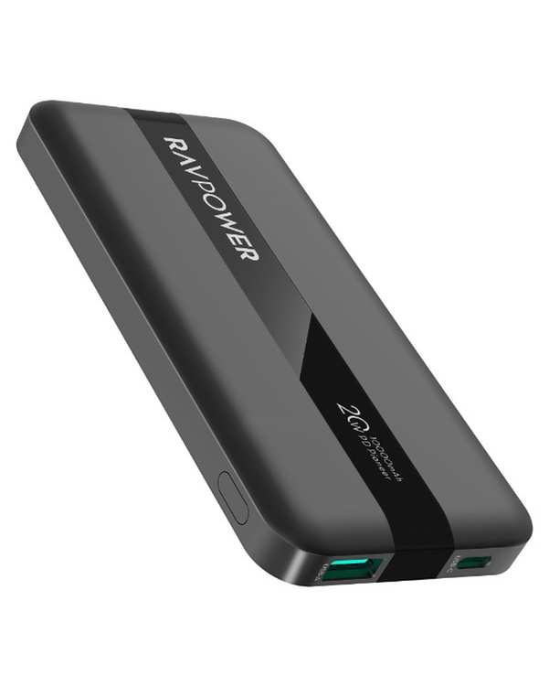 پاور بانک مشکی راوپاور ravpower مدل RP-PB1236 ظرفیت ۱۰۰۰۰ میلی آمپر