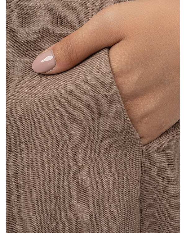 شلوار پارچه ای زنانه قهوه ای سرژه Serge کد 208443 - تصویر 3