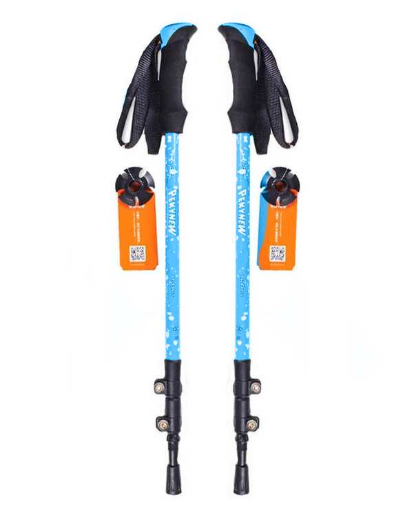 عصای کوهنوردی آبی متالیک پکینیو مدل Climbing stick بسته 2 عددی
