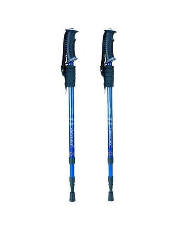 عصای کوهنوردی آبی متالیک مدل ANTISHOCK 200 بسته 2 عددی