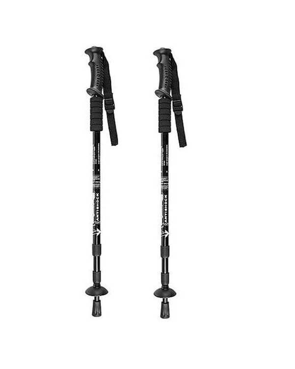 عصای کوهنوردی مشکی براق مدل ANTISHOCK 200 بسته 2 عددی