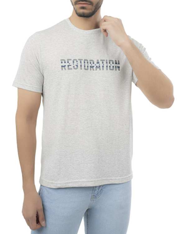 تی شرت مردانه طوسی روشن آر ان اس RNS طرح Restoration کد 12022419