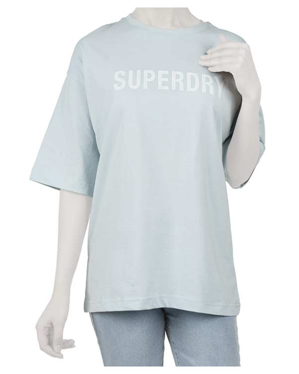 تی شرت زنانه اورسایز آبی روشن سوپردرای Superdry کد W10S52103N