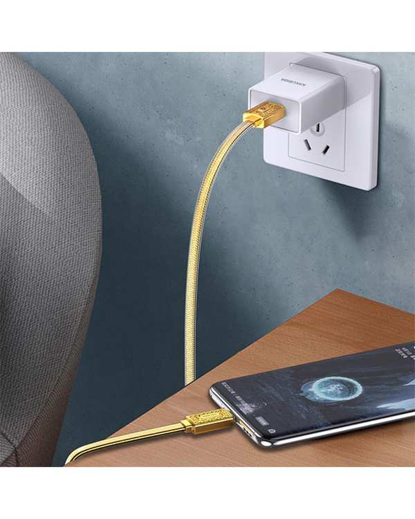 کابل شارژ دو سر تایپ سی طلایی کاکوسیگا Kakusiga مدل KSC-801 - تصویر 7
