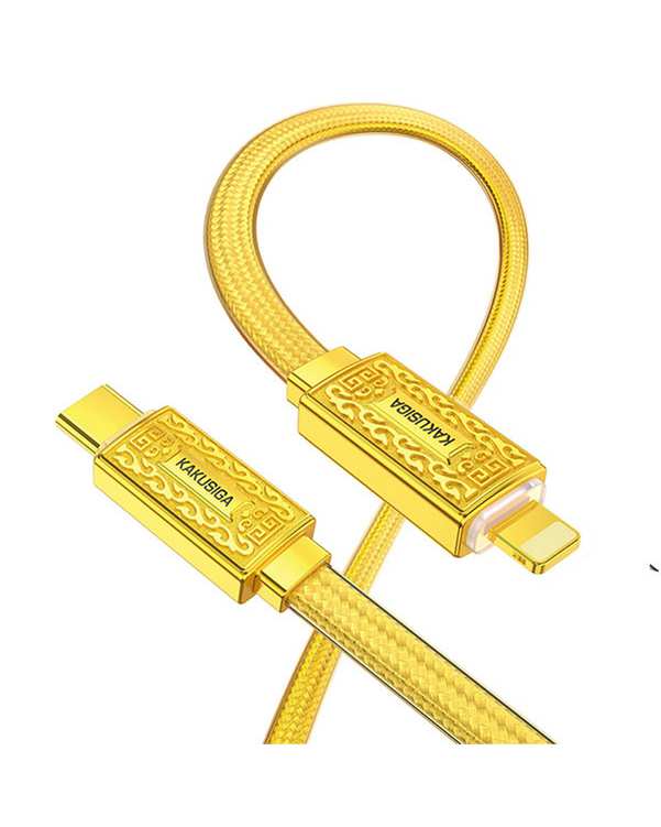 کابل شارژ تایپ سی به لایتنینگ طلایی کاکوسیگا Kakusiga مدل KSC-801