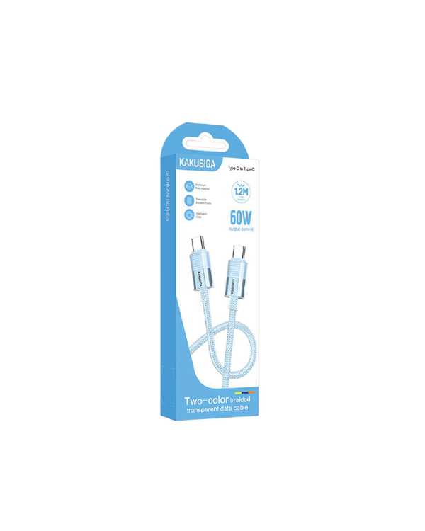 کابل شارژ دو سر تایپ سی آبی کاکوسیگا Kakusiga مدل KSC-985 - تصویر 2
