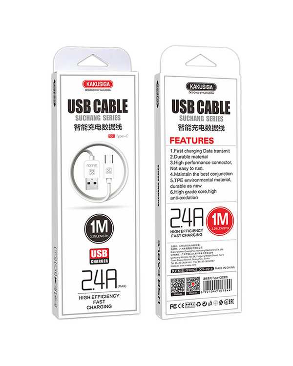 کابل شارژ تایپ سی سفید کاکوسیگا Kakusiga مدل KSC-060 - تصویر 5