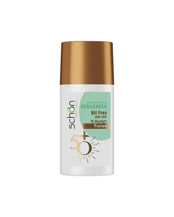 فلوئید ضد آفتاب رنگی SPF50 شون Schon مدل دیووشیلد Dewshield حجم 50ml