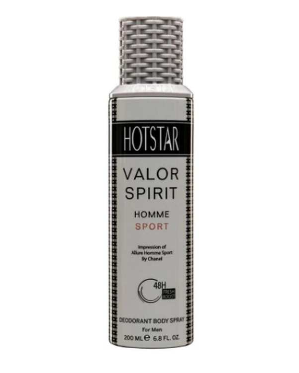 اسپری دئودورانت مردانه هات استار Hotstar مدل Valor Spirit حجم 200ml