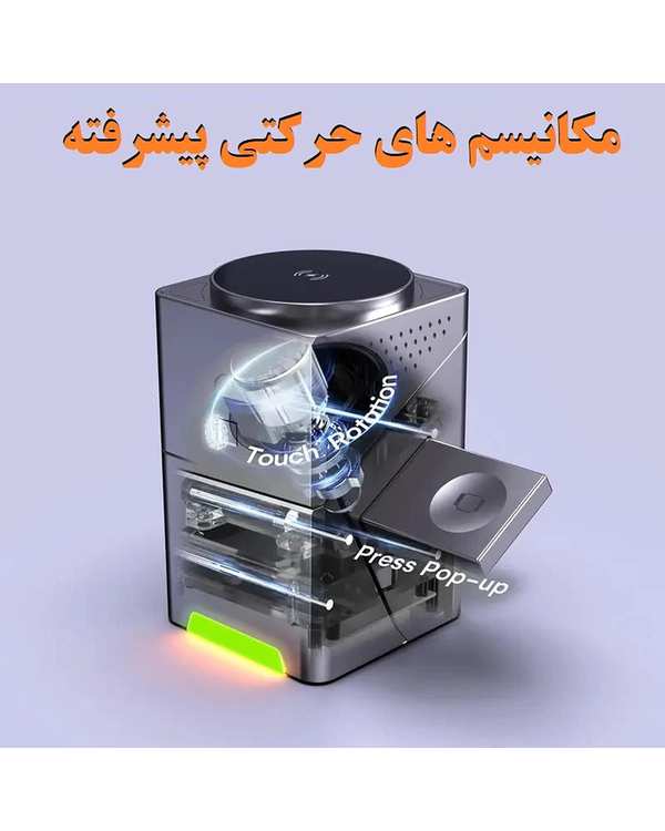 پایه شارژ رومیزی وایرلس مغناطیسی مدل Three in one Magnetic Rotatable Wireless Charger 15W R7 - تصویر 13