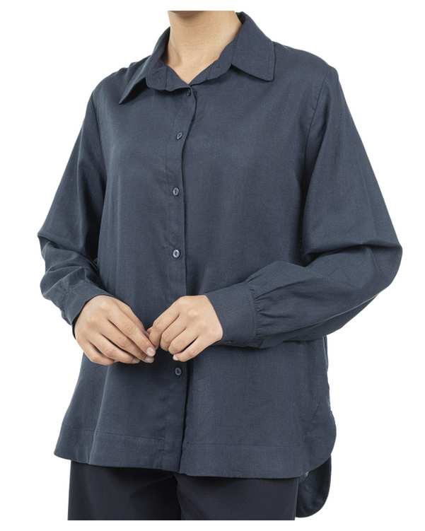 مانتو زنانه لینن سرمه ای سوپردرای Superdry کد W13S55002C