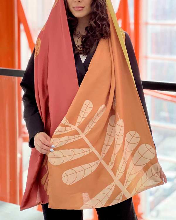 شال زنانه دو رو طاقه چیان Taghechian مدل گلیار