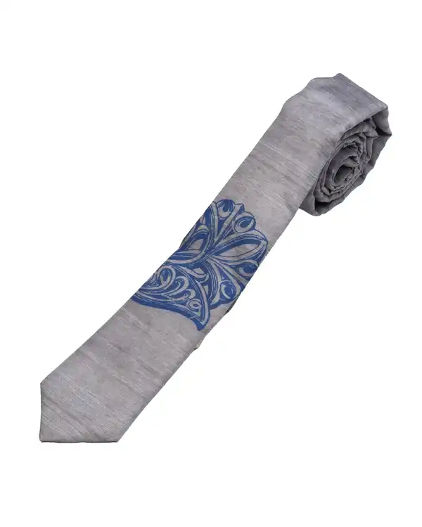 کراوات مردانه طوسی طاقه چیان Taghechian مدل ارغوان