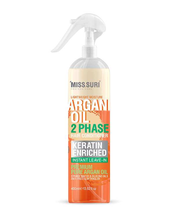 اسپری دو فاز روغن آرگان میسوری Misssuri مناسب انواع مو حجم 400ml