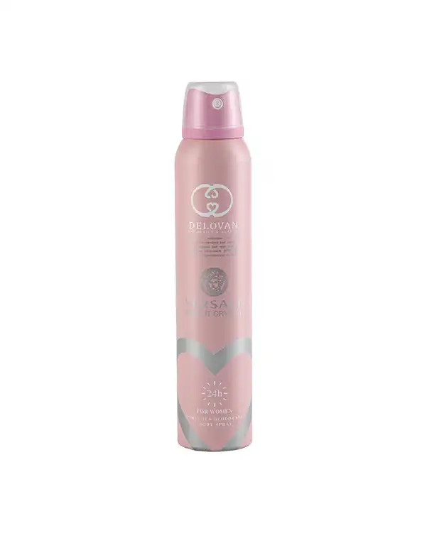اسپری بدن زنانه دلوان Delvan مدل Versace Bright Crystal 205 حجم 200ml