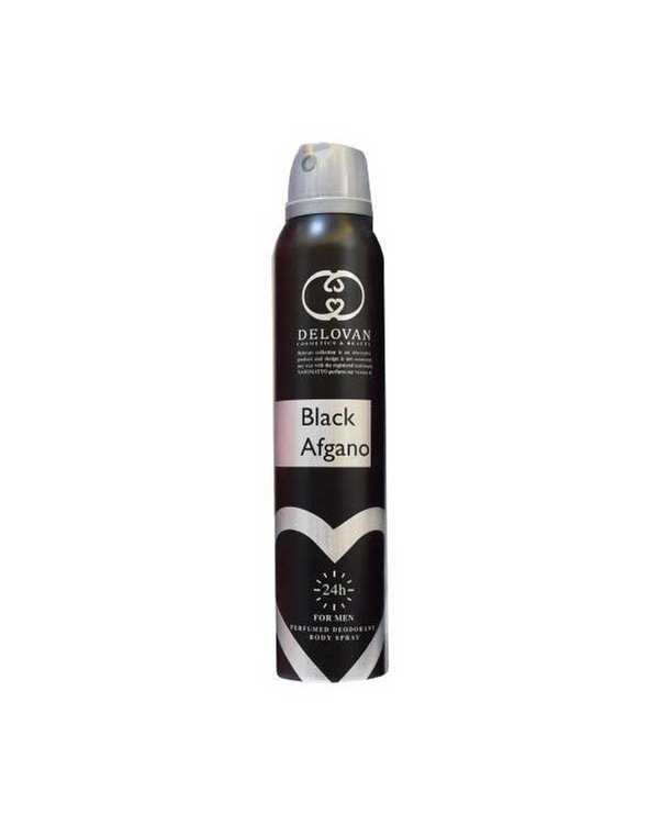 اسپری بدن مردانه دلوان Delvan مدل black afgano 101 حجم 200ml
