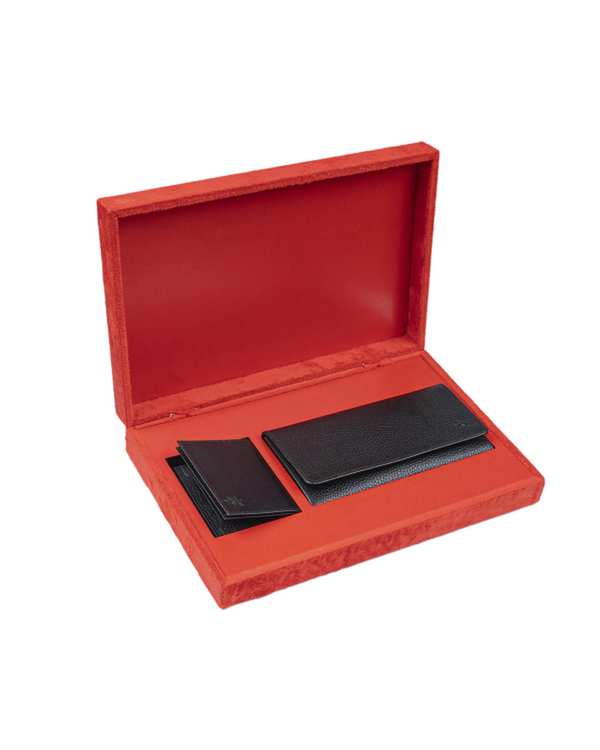 ست کیف پول و جاکارتی زنانه چرم مشکی نوین چرم Novin Leather مدل آلیس GB3621 - تصویر 2