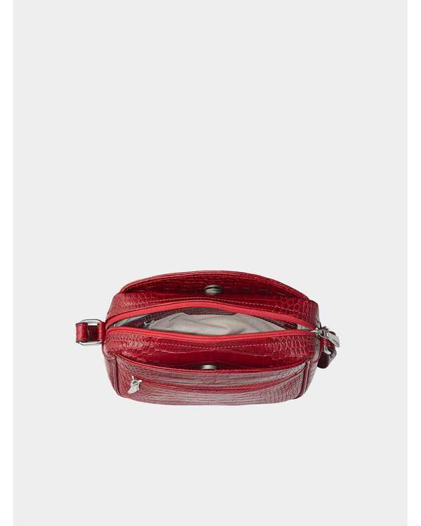 کیف چرم دوشی زنانه قرمز نوین چرم Novin Leather مدل خاتون LHB4025 - تصویر 4