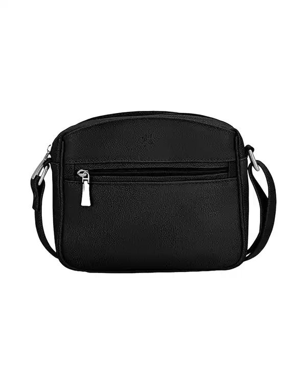 کیف چرم دوشی زنانه مشکی نوین چرم Novin Leather مدل خاتون LHB4025