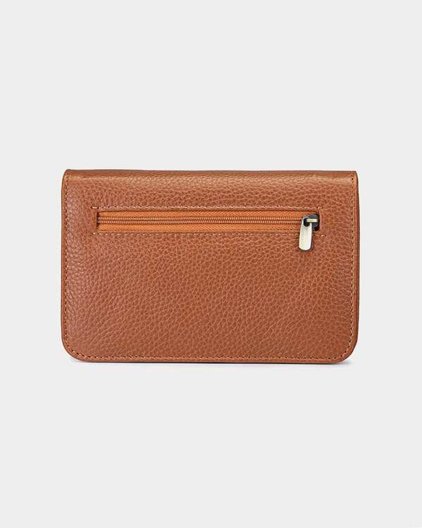 کیف چرم دوشی عسلی نوین چرم Novin Charm مدل افروز LHB4388 - تصویر 2