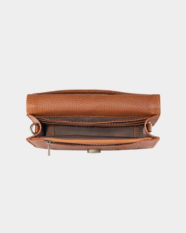 کیف چرم دوشی عسلی نوین چرم Novin Charm مدل افروز LHB4388 - تصویر 3