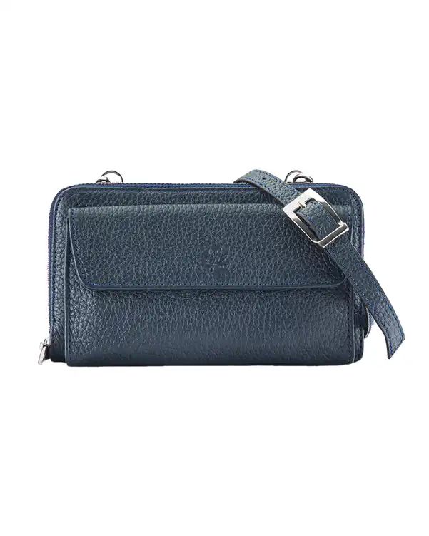 کیف چرم دوشی زنانه سرمه ای نوین چرم Novin Leather مدل لیانا LHB5026