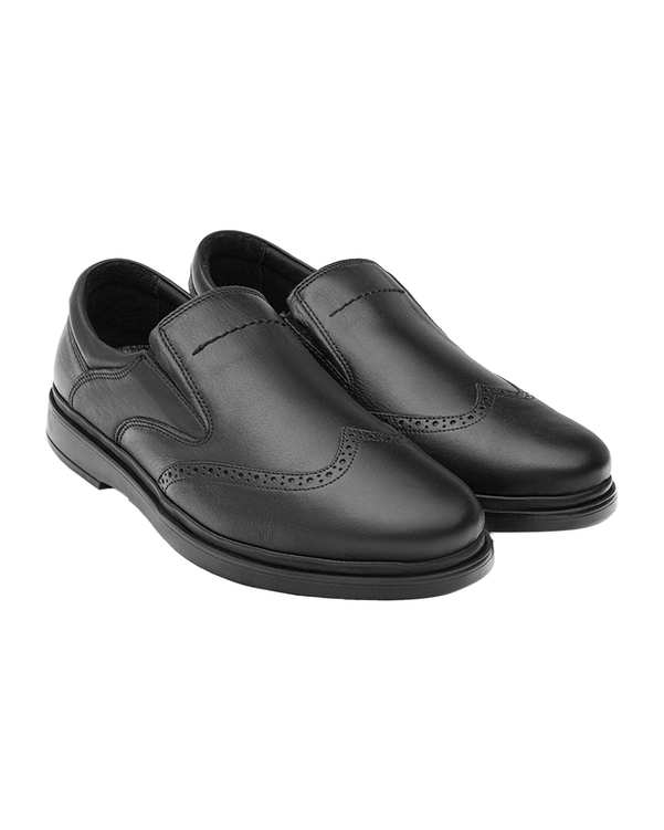 کفش چرم مردانه کژوال مشکی نوین چرم Novin Leather مدل 6228 MS3209