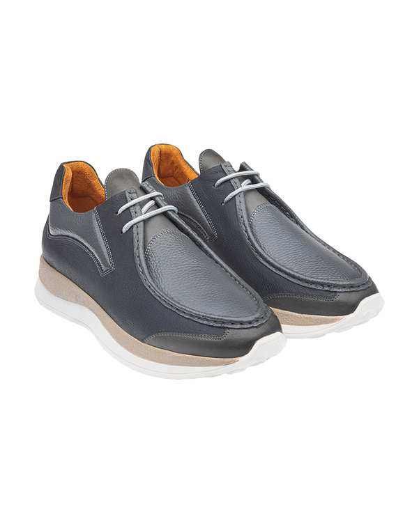 کفش چرم مردانه کژوال طوسی نوین چرم Novin Leather مدل 8810 MS3233