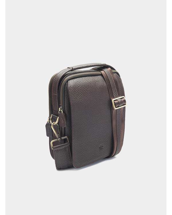 کیف چرم کراس بادی قهوه ای نوین چرم Novin Leather مدل فاران Fm- MSB3930 - تصویر 3