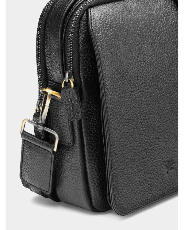 کیف چرم کراس بادی مشکی نوین چرم Novin Leather مدل فاران Fm- MSB3930 - تصویر 5