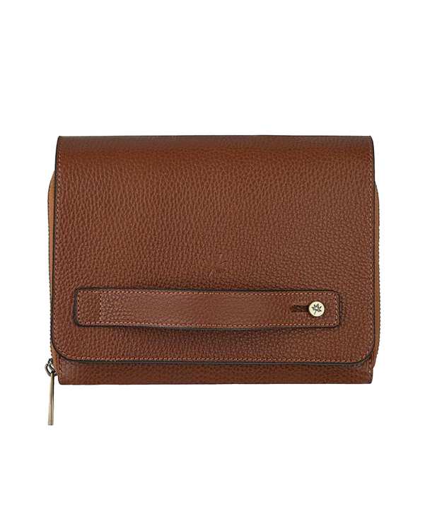 کیف پاسپورتی چرم مردانه عسلی نوین چرم Novin Leather مدل 935 WB3710