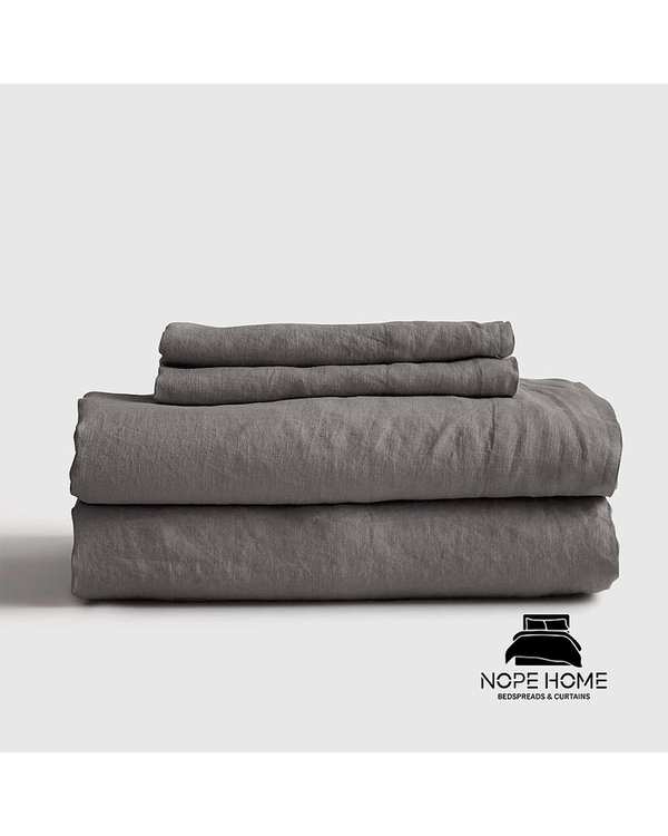 سرویس روتختی کاوری پینترستی دو نفره 4 تکه طوسی تیره نوپه هوم Nopehome کد LE07 - تصویر 4