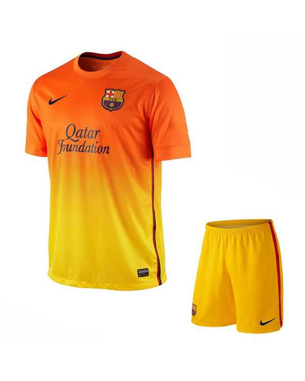 ست تی شرت و شلوارک ورزشی مردانه نارنجی پانیل Panil مدل بارسلونا کد Away 2013