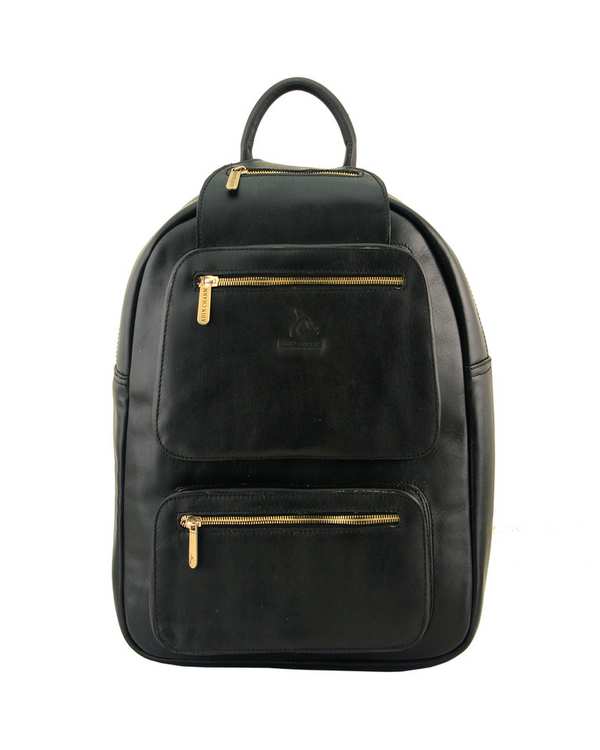 کوله پشتی چرم زنانه مشکی چرم بارز Charm Barez مدل DZ60