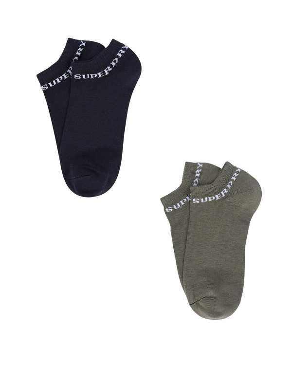 جوراب زنانه ساق کوتاه طوسی سبز سوپردرای Superdry کد W29S55302C بسته دو عددی