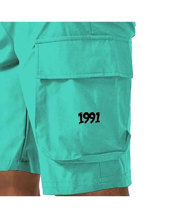 شلوارک ورزشی مردانه آیرو سبز دریایی نوزده نود و یک 1991 مدل SH1950 Turquoise - تصویر 2
