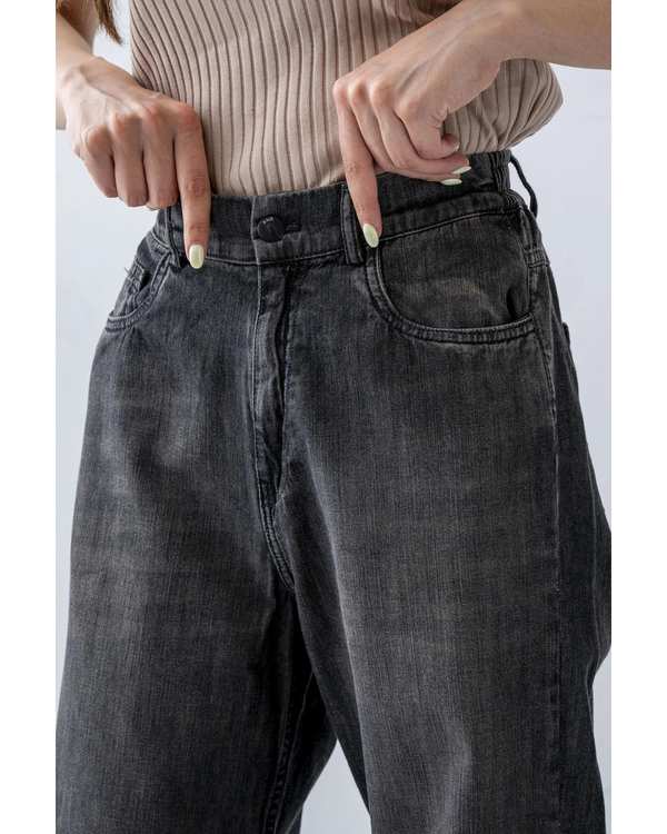 شلوار جین زنانه نیم بگ طوسی تیره آر ان اس RNS کد 11042459 - تصویر 4